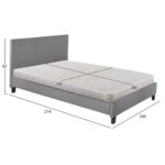 ΚΡΕΒΑΤΙ ΜΕ ΣΤΡΩΜΑ BECCA HM21283.04 ΓΚΡΙ ΥΦΑΣΜΑ--ΓΙΑ 150x200εκ - Image 3
