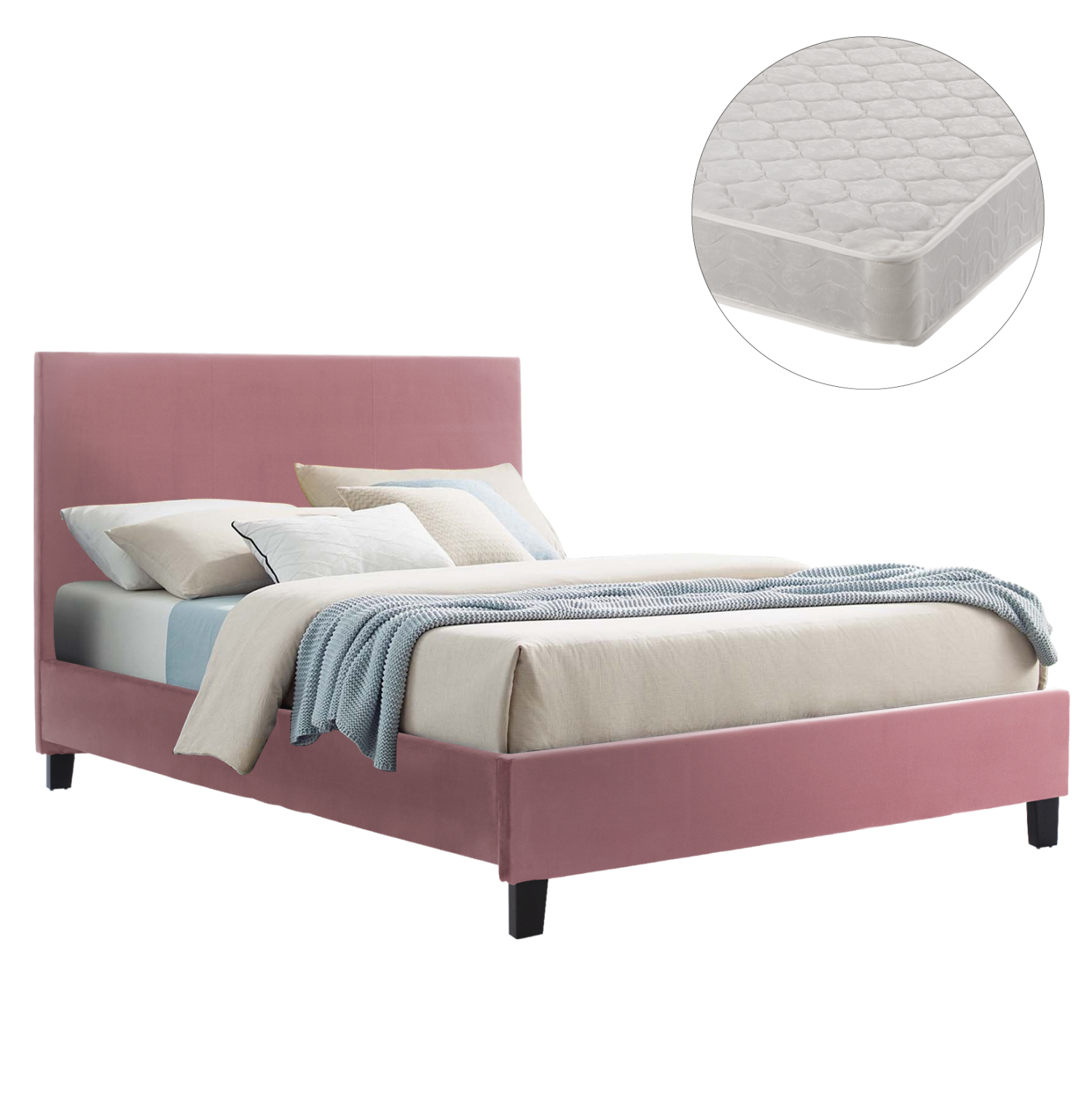 krebati-me-stroma-fb92128305-sapio-milo- ΚΡΕΒΑΤΙ ΜΕ ΣΤΡΩΜΑ BECCA HM21283.05 ΣΑΠΙΟ ΜΗΛΟ ΒΕΛΟΥΔΟ--ΓΙΑ 150x200εκ - Image 1