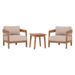 LOUNGE ΣΕΤ SOLARA HM10892 ΤΡΑΠΕΖΑΚΙ & 2 ΠΟΛΥΘΡΟΝΕΣ--ΞΥΛΟ ΑΚΑΚΙΑΣ--ΕΚΡΟΥ ΜΑΞΙΛΑΡΙΑ