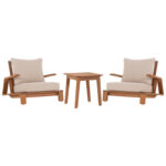 LOUNGE ΣΕΤ MIREX HM10893 ΤΡΑΠΕΖΑΚΙ & 2 ΠΟΛΥΘΡΟΝΕΣ--ΞΥΛΟ ΑΚΑΚΙΑΣ--ΕΚΡΟΥ ΜΑΞΙΛΑΡΙΑ