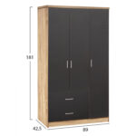 ΝΤΟΥΛΑΠΑ 3ΦΥΛΛΗ ME 2 ΣΥΡΤΑΡΙΑ CAESAR HM340.04 SONAMA ΜΕ ΓΚΡΙ 89x42,5Χ181εκ. - Image 2