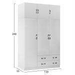 ΝΤΟΥΛΑΠΑ 3ΦΥΛΛΗ ΜΕ ΠΑΤΑΡΙ CARLY HM10891.05 ΜΕΛΑΜΙΝΗ ΣΕ ΛΕΥΚΟ 150X55Χ240Υεκ. - Image 2