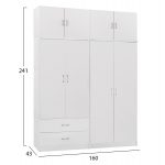 ΝΤΟΥΛΑΠΑ 4-ΦΥΛΛΗ ΜΕ ΠΑΤΑΡΙ & ΣΥΡΤΑΡΙΑ JENNA HM11355.05 ΜΕΛΑΜΙΝΗ ΣΕ ΛΕΥΚΟ 160x43x240Υεκ - Image 2
