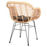 ΠΟΛΥΘΡΟΝΑ ΜΕ ΜΑΞΙΛΑΡΙ ΜΕΤΑΛΛΙΚΗ ALLEGRA HM5450.31 ΜΕ WICKER ΜΠΕΖ 58x59x82Υ - Image 5