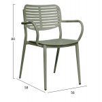 ΠΟΛΥΘΡΟΝΑ ΤΡΑΠΕΖΑΡΙΑΣ HILLIARD HM6644.07 ΑΛΟΥΜΙΝΙΟ ΣΕ OLIVE GREEN 56x58x80Υεκ - Image 2