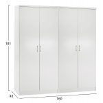 ΣΕΤ 2 ΝΤΟΥΛΑΠΕΣ 2ΦΥΛΛΕΣ JENNA HM11350.05 ΜΕΛΑΜΙΝΗ ΣΕ ΛΕΥΚΟ 160x43x181Υεκ - Image 2
