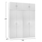 ΣΕΤ 2 ΝΤΟΥΛΑΠΕΣ 2ΦΥΛΛΕΣ ΜΕ ΠΑΤΑΡΙΑ JENNA HM11353.05 ΜΕΛΑΜΙΝΗ ΣΕ ΛΕΥΚΟ 160x43x240Υεκ - Image 2