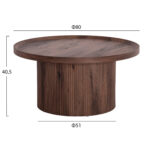 ΣΕΤ 2ΤΜΧ ΤΡΑΠΕΖΙΑ ΣΑΛΟΝΙΟΥ MARGON HM21084 MDF ΣΚΟΥΡΟ ΚΑΦΕ Φ80εκ & Φ45εκ - Image 2