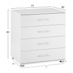 ΣΕΤ ΚΡΕΒΑΤΟΚΑΜΑΡΑΣ 6ΤΜΧ CARLY HM10884.05 ΜΕΛΑΜΙΝΗ ΛΕΥΚΗ-ΥΦΑΣΜΑ ΓΚΡΙ - Image 4
