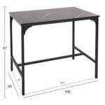 ΣΕΤ ΤΡΑΠΕΖΑΡΙΑ ΜΠΑΡ 5ΤΜΧ BOXY HM9882.13 ΜΑΥΡΟ ΜΕΤΑΛΛΟ-ΜΕΛΑΜΙΝΗ ΜΑΥΡΟ ΜΑΡΜΑΡΟ - Image 3