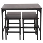ΣΕΤ ΤΡΑΠΕΖΑΡΙΑ ΜΠΑΡ 5ΤΜΧ BOXY HM9882.13 ΜΑΥΡΟ ΜΕΤΑΛΛΟ-ΜΕΛΑΜΙΝΗ ΜΑΥΡΟ ΜΑΡΜΑΡΟ - Image 5