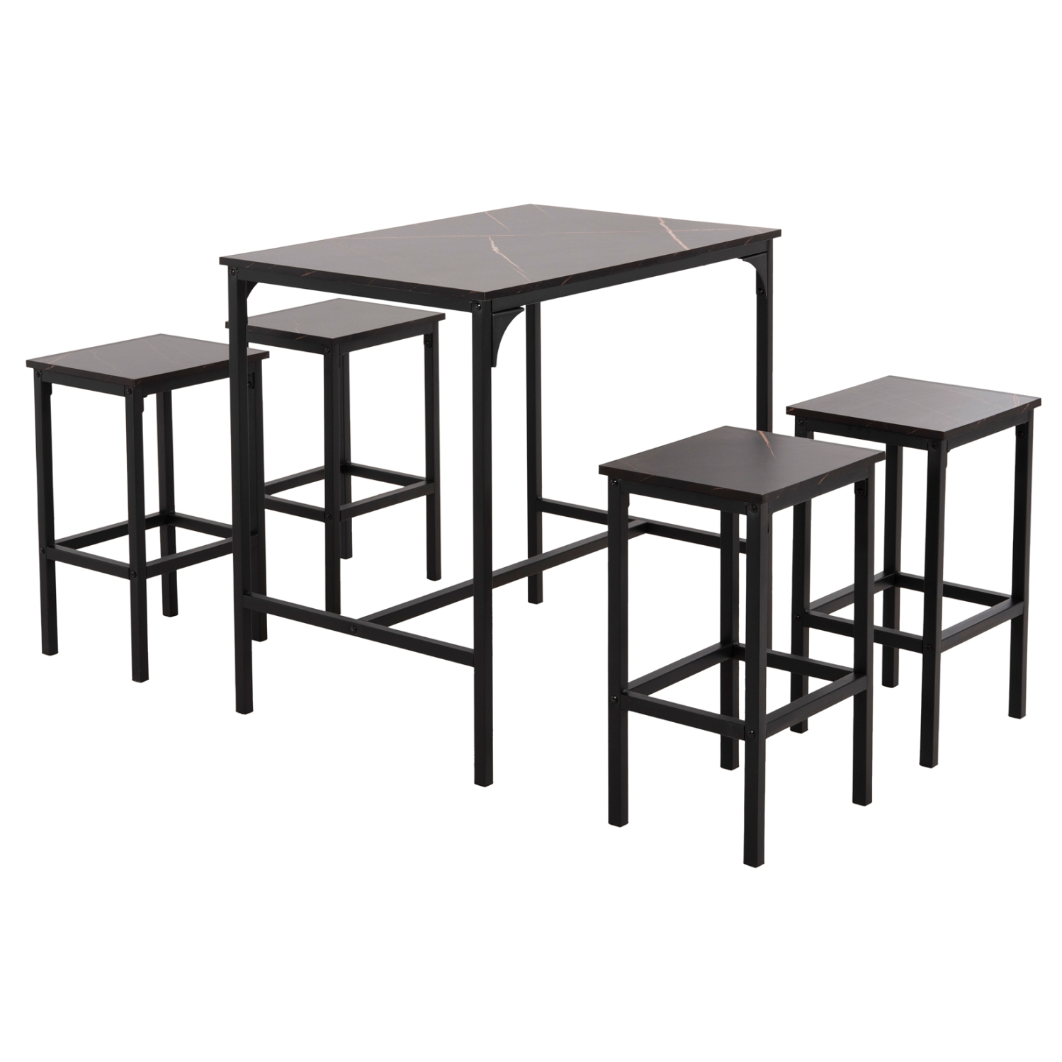set-trapezaria-mpar-5tmch-fb9988213-mayr ΣΕΤ ΤΡΑΠΕΖΑΡΙΑ ΜΠΑΡ 5ΤΜΧ BOXY HM9882.13 ΜΑΥΡΟ ΜΕΤΑΛΛΟ-ΜΕΛΑΜΙΝΗ ΜΑΥΡΟ ΜΑΡΜΑΡΟ - Image 1