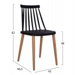 ΣΕΤ ΤΡΑΠΕΖΑΡΙΑΣ 5ΤΜΧ MINIMAL HM21178 MDF TOP ΣΕ ΜΑΥΡΟ-ΣΚΕΛΕΤΟΣ ΣΕ ΦΥΣΙΚΟ ΞΥΛΟΥ - Image 3