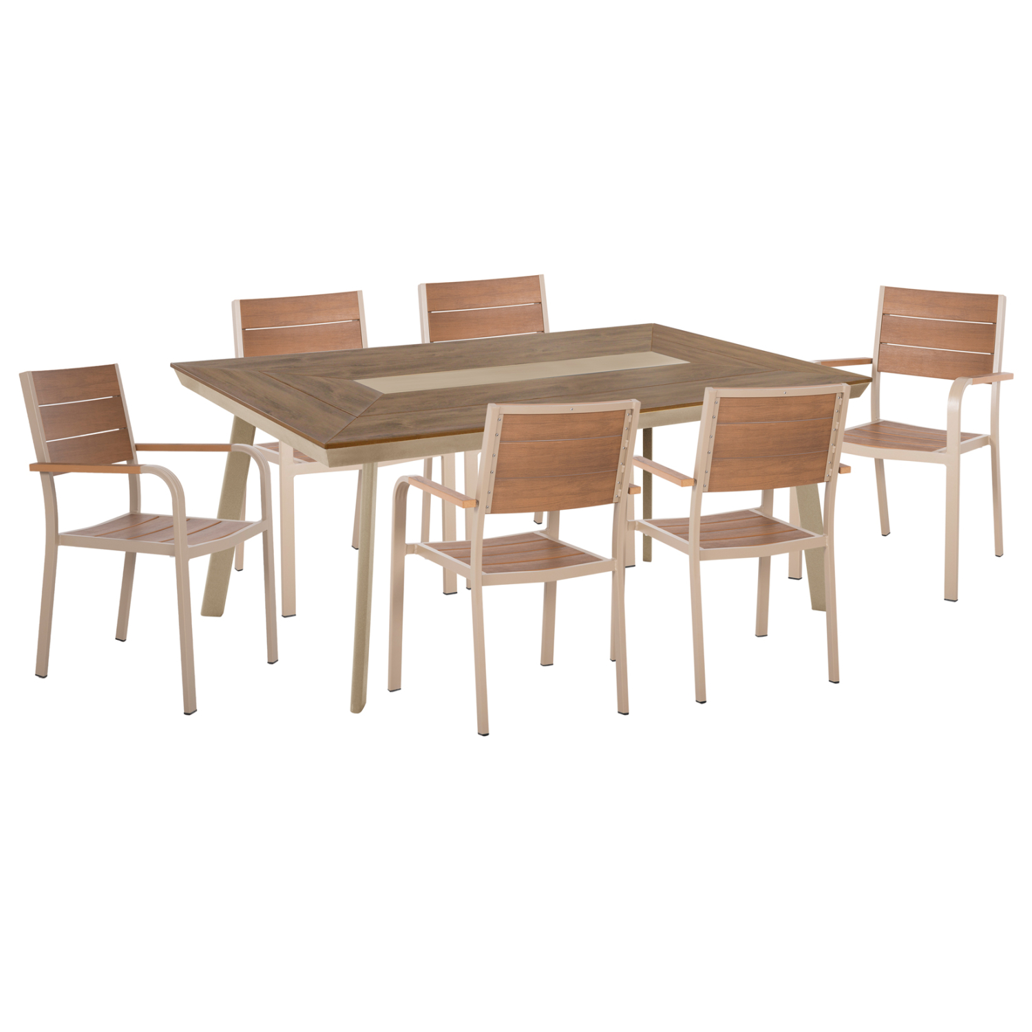 set-trapezarias-7tmch-fb91083901-karekle ΣΕΤ ΤΡΑΠΕΖΑΡΙΑΣ 7ΤΜΧ SAGA HM10839.01 ΚΑΡΕΚΛΕΣ & ΤΡΑΠΕΖΙ ΑΛΟΥΜ.-POLYWOOD--ΣΑΜΠΑΝΙ - Image 1