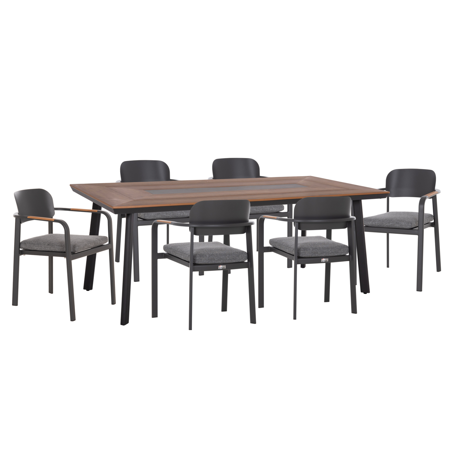set-trapezarias-exchoroy-7tmch-fb9108270 ΣΕΤ ΤΡΑΠΕΖΑΡΙΑΣ ΕΞ.ΧΩΡΟΥ 7ΤΜΧ ELARA HM10827.01 ΑΛΟΥΜΙΝΙΟ ΓΚΡΙ--POLYWOOD - Image 1