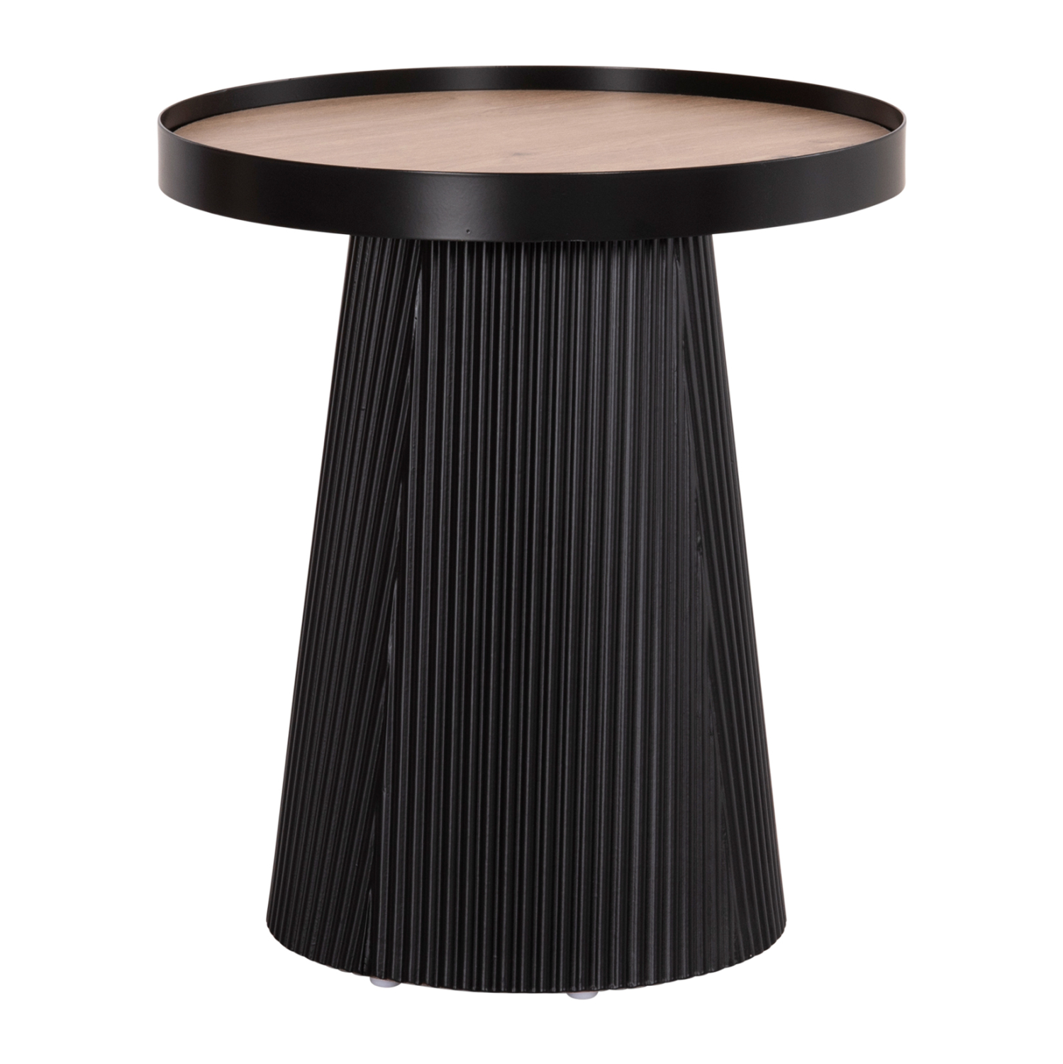 trapezaki-boithitiko-fb91802301-mdf-top- ΤΡΑΠΕΖΑΚΙ ΒΟΗΘΗΤΙΚΟ DENTON HM18023.01 MDF TOP ΦΥΣΙΚΟ ΞΥΛΟΥ-ΒΑΣΗ ΜΑΥΡΗ Φ45x51,5Υεκ. - Image 1