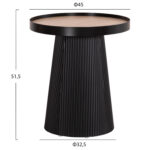 ΤΡΑΠΕΖΑΚΙ ΒΟΗΘΗΤΙΚΟ DENTON HM18023.01 MDF TOP ΦΥΣΙΚΟ ΞΥΛΟΥ-ΒΑΣΗ ΜΑΥΡΗ Φ45x51,5Υεκ. - Image 2
