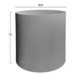 ΤΡΑΠΕΖΙ ΒΟΗΘΗΤΙΚΟ FIBER CEMENT ΣΤΡΟΓΓΥΛΟ KYOKO HM6592.01 ΓΚΡΙ Φ40x43Υεκ. - Image 2