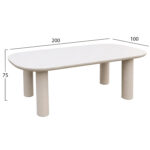 ΤΡΑΠΕΖΙ ΤΡΑΠΕΖΑΡΙΑΣ FIBER CEMENT KIORA HM6597.02 ΜΠΕΖ 200x100x75Υεκ - Image 2
