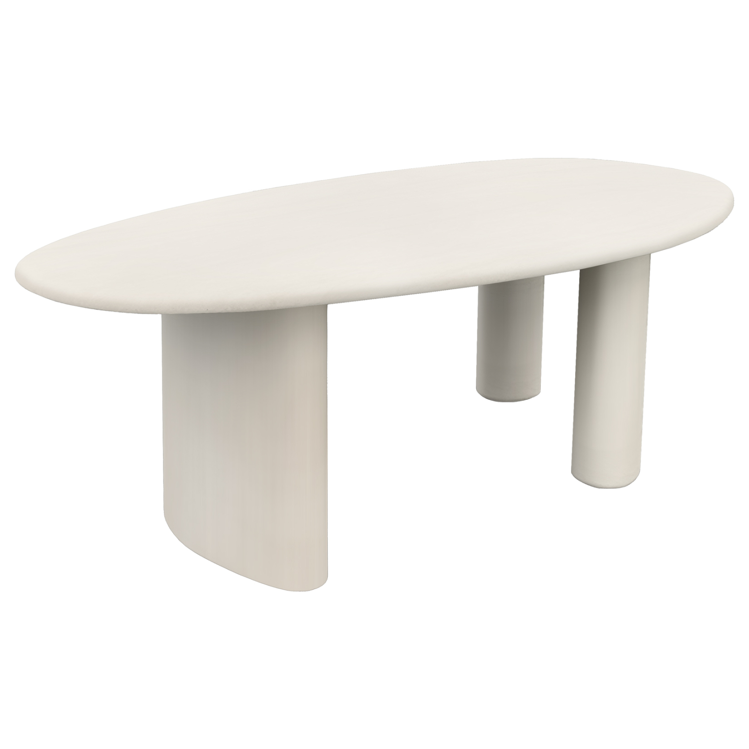 trapezi-trapezarias-obal-fb9659902-mpez- ΤΡΑΠΕΖΙ ΤΡΑΠΕΖΑΡΙΑΣ FIBER CEMENT ΟΒΑΛ VOLPE HM6599.02 ΜΠΕΖ 240x100x75Υεκ - Image 1