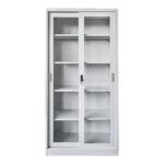 ΒΙΒΛΙΟΘΗΚΗ ΜΕ ΣΥΡΟΜΕΝΕΣ ΠΟΡΤΕΣ SIDER HM6632.02 ΜΕΤΑΛΛΙΚΗ ΛΕΥΚΗ 90x40x185Υεκ - Image 3