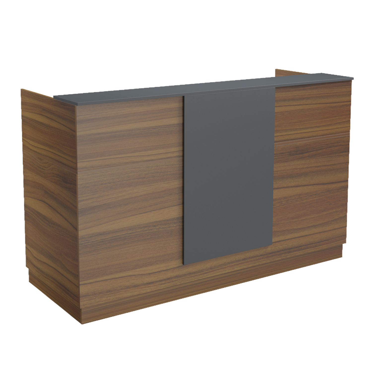 grafeio-ypodochis-reception-fb9215603-me ΓΡΑΦΕΙΟ ΥΠΟΔΟΧΗΣ (RECEPTION) KRONIC HM2156.03 ΜΕΛΑΜΙΝΗ ΣΕ ΚΑΡΥΔΙ-ΓΚΡΙ 180x70x110Υεκ. - Image 1