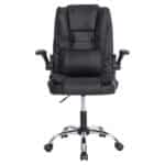 ΚΑΡΕΚΛΑ ΓΡΑΦΕΙΟΥ CANAN HM1201 ΜΑΥΡO PVC-ΒΑΣΗ ΧΡΩΜΙΟΥ 66x61x105Υεκ. - Image 3