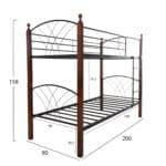 ΚΟΥΚΕΤΑ ΚΡΕΒΑΤΙ STOREY HM687 ΜΑΥΡΟ ΜΕΤΑΛΛΟ-ΚΑΡΥΔΙ RUBBERWOOD-ΓΙΑ ΣΤΡΩΜΑ 190x90εκ - Image 2