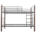 ΚΟΥΚΕΤΑ ΚΡΕΒΑΤΙ STOREY HM687 ΜΑΥΡΟ ΜΕΤΑΛΛΟ-ΚΑΡΥΔΙ RUBBERWOOD-ΓΙΑ ΣΤΡΩΜΑ 190x90εκ - Image 3