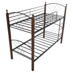 ΚΟΥΚΕΤΑ ΚΡΕΒΑΤΙ STOREY HM687 ΜΑΥΡΟ ΜΕΤΑΛΛΟ-ΚΑΡΥΔΙ RUBBERWOOD-ΓΙΑ ΣΤΡΩΜΑ 190x90εκ - Image 4