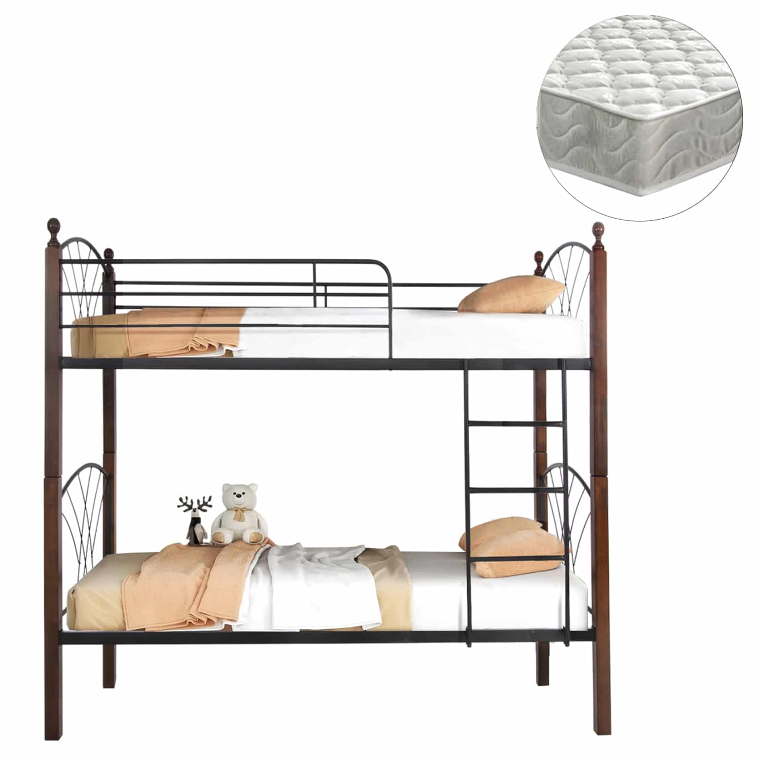 koyketa-me-stromata-fb921334-metallo-xyl ΚΟΥΚΕΤΑ ΜΕ ΣΤΡΩΜΑΤΑ STOREY HM21334 ΜΕΤΑΛΛΟ & ΞΥΛΟ RUBBERWOOD--ΓΙΑ ΣΤΡΩΜΑΤΑ 90x190εκ. - Image 1