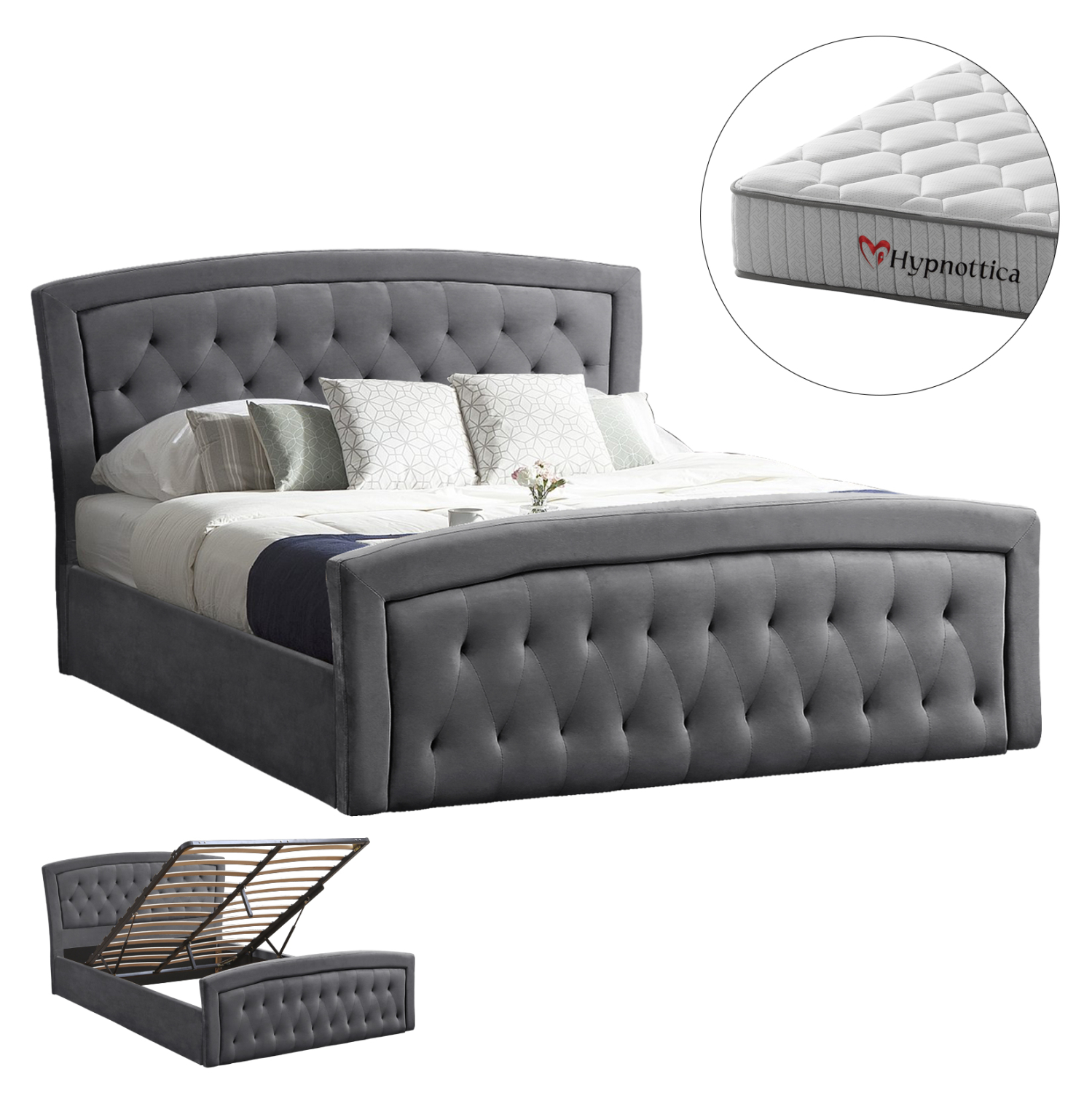 krebati-diplo-me-stroma-fb91076601-beloy ΚΡΕΒΑΤΙ ΔΙΠΛΟ ΜΕ ΣΤΡΩΜΑ ODELIA HM10766.01 ΒΕΛΟΥΔΟ ΓΚΡΙ--ΓΙΑ ΣΤΡΩΜΑ 160x200εκ - Image 1