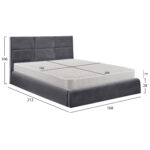 ΚΡΕΒΑΤΙ ΔΙΠΛΟ & ΣΤΡΩΜΑ BRILEY HM21272.01 ΓΚΡΙ ΒΕΛΟΥΔΟ ΜΕ ΑΠΟΘ.ΧΩΡΟ--ΓΙΑ 160x200εκ - Image 3
