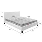ΚΡΕΒΑΤΙ ΜΕ ΣΤΡΩΜΑ BECCA HM10760.01 ΛΕΥΚΟ PU--ΓΙΑ 150x200εκ - Image 3