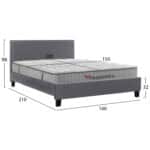 ΚΡΕΒΑΤΙ ΜΕ ΣΤΡΩΜΑ BECCA HM10760.02 ΓΚΡΙ ΥΦΑΣΜΑ--ΓΙΑ 150x200εκ - Image 3