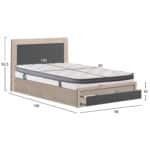 ΚΡΕΒΑΤΙ ΜΟΝΟ ΜΕ ΣΥΡΤΑΡΙ & ΣΤΡΩΜΑ MELANY HM10745.03 ΜΕΛΑΜΙΝΗ SONAMA/ΓΚΡΙ--ΓΙΑ 90x190εκ - Image 2