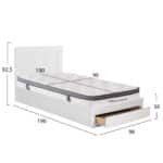ΚΡΕΒΑΤΙ ΜΕ ΣΥΡΤΑΡΙ & ΣΤΡΩΜΑ MELANY HM10745.04 ΜΕΛΑΜΙΝΗ ΣΕ ΛΕΥΚΟ--ΓΙΑ 90x190εκ - Image 3