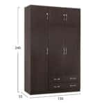 ΝΤΟΥΛΑΠΑ 3ΦΥΛΛΗ ΜΕ ΠΑΤΑΡΙ CARLY HM10891.01 ΜΕΛΑΜΙΝΗ ΣΕ ZEBRANO 150X55Χ240Υεκ. - Image 2