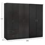 ΝΤΟΥΛΑΠΑ 6ΦΥΛΛΗ BLAKELY HM21235.01 ΜΕΛΑΜΙΝΗ ΧΡΩΜΑ ZEBRANO 201x43x181Υεκ - Image 2
