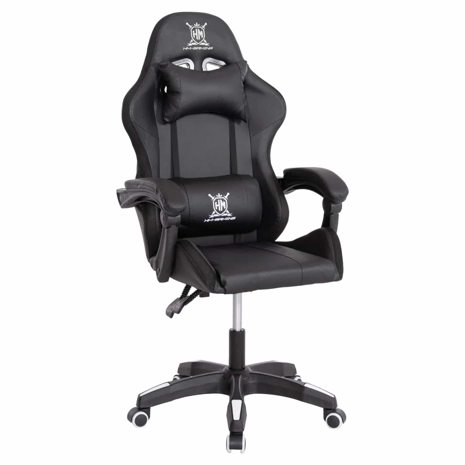 polythrona-gaming-fb9120304-mayro-leyko- ΠΟΛΥΘΡΟΝΑ GAMING DARREN HM1203.04 ΜΑΥΡΟ-ΛΕΥΚΟ PVC 58.5x100x120Υεκ. - Image 1