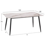 ΣΕΤ ΤΡΑΠΕΖΑΡΙΑΣ 5ΤΜΧ DRENNY HM10952.03 ΚΕΡΑΜΙΚΟ TOP--ΥΦΑΣΜΑ TAUPE & ΜΕΤΑΛ.ΠΟΔΙΑ - Image 2