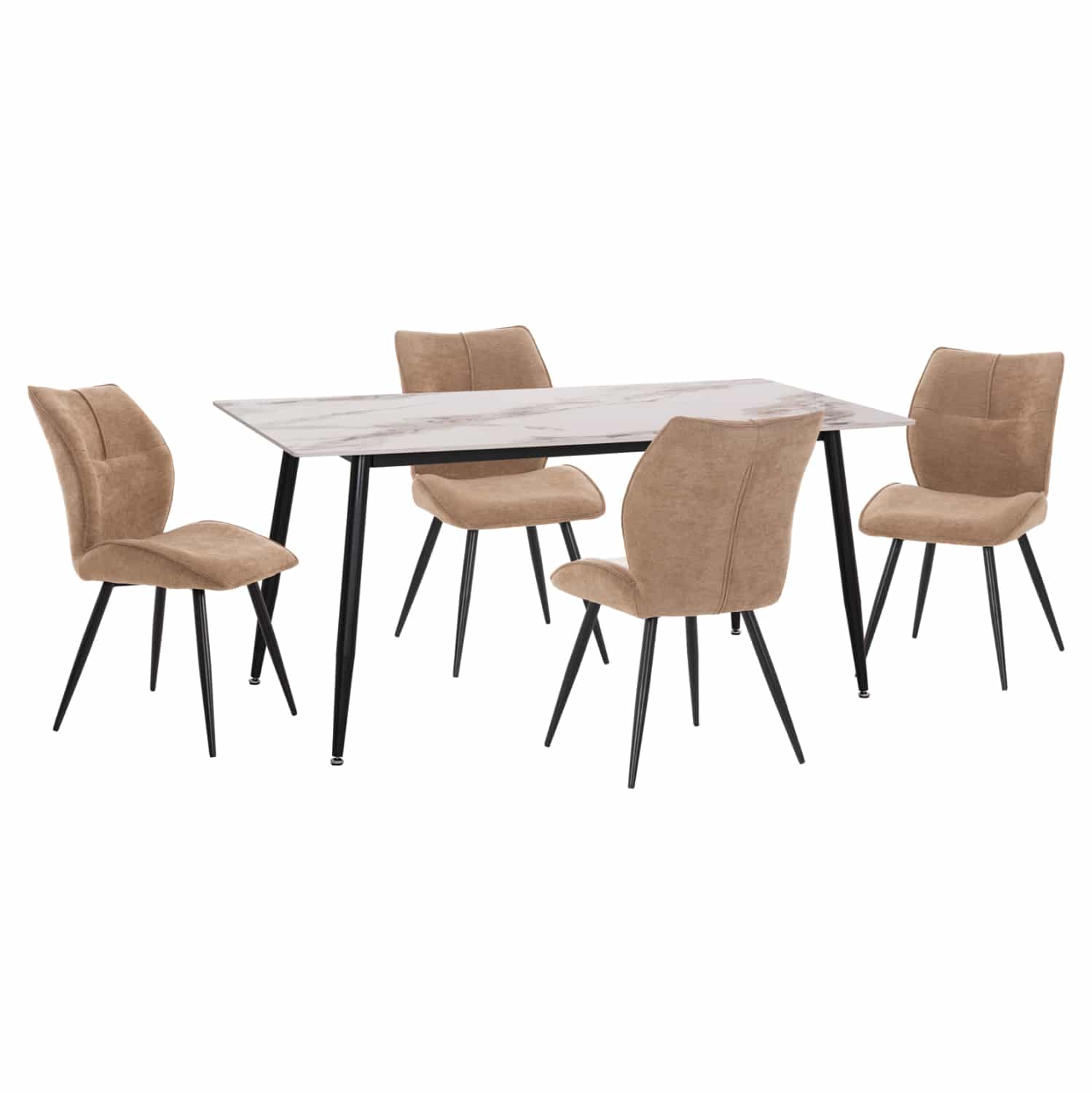 set-trapezarias-5tmch-fb91095303-keramik ΣΕΤ ΤΡΑΠΕΖΑΡΙΑΣ 5ΤΜΧ GAFF HM10953.03 ΚΕΡΑΜΙΚΟ TOP--ΥΦΑΣΜΑ TAUPE & ΜΕΤΑΛ.ΠΟΔΙΑ ΜΑΥΡΑ - Image 1