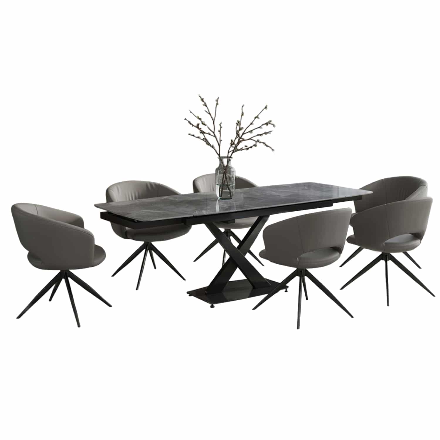 set-trapezarias-7tmch-fb921357-gkri-kera ΣΕΤ ΤΡΑΠΕΖΑΡΙΑΣ 7ΤΜΧ HOKU HM21357 ΓΚΡΙ ΚΕΡΑΜΙΚΟ ΕΠΕΚΤΕΙΝΟΜΕΝΟ TOP--PU ΣΕ ΓΚΡΙ - Image 1