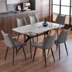 ΣΕΤ ΤΡΑΠΕΖΑΡΙΑΣ 7ΤΜΧ AIKA HM21364 ΚΕΡΑΜΙΚΟ TOP/ΜΕΤΑΛ. ΠΟΔΙΑ--PU ΓΚΡΙ/ΜΕΤΑΛ.ΠΟΔΙΑ - Image 2