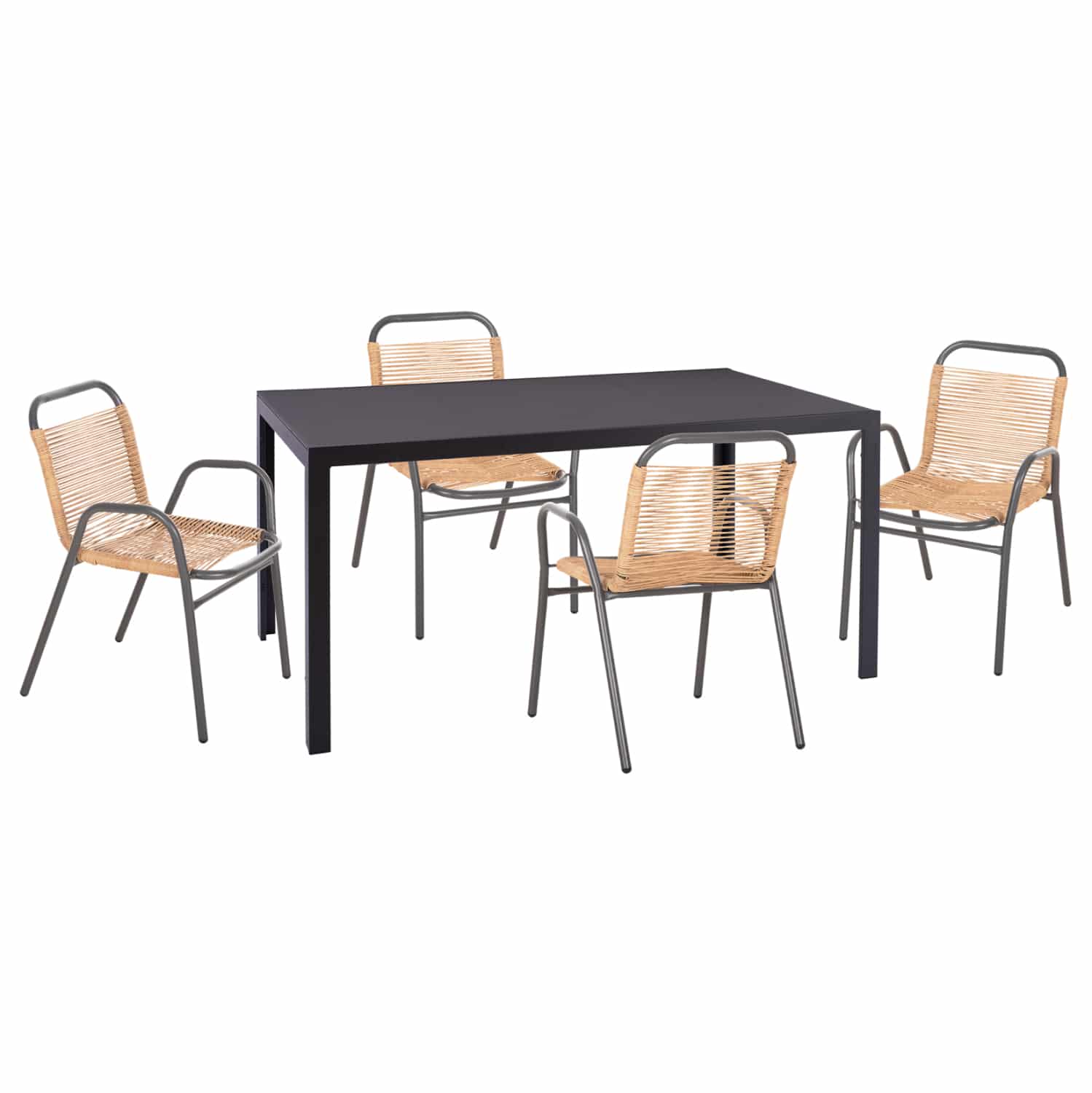 set-trapezarias-exchoroy-5tmch-fb9109560 ΣΕΤ ΤΡΑΠΕΖΑΡΙΑΣ ΕΞ.ΧΩΡΟΥ 5ΤΜΧ AVRIL HM10956.02 ΓΚΡΙ ΜΕΤΑΛΛΟ--ΦΥΣΙΚΟ P.E.RATTAN - Image 1