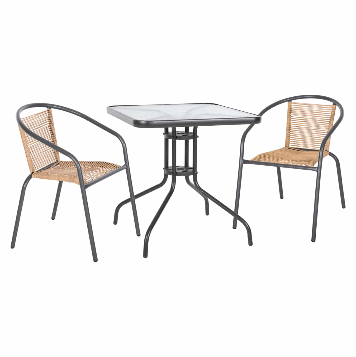 set-trapezarias-exotchoroy-3tmch-fb91087 ΣΕΤ ΤΡΑΠΕΖΑΡΙΑΣ ΕΞΩΤ.ΧΩΡΟΥ 3ΤΜΧ FIGO HM10878.02 ΜΕΤΑΛΛΟ ΓΚΡΙ--P.E.RATTAN ΣΕ ΦΥΣΙΚΟ - Image 1