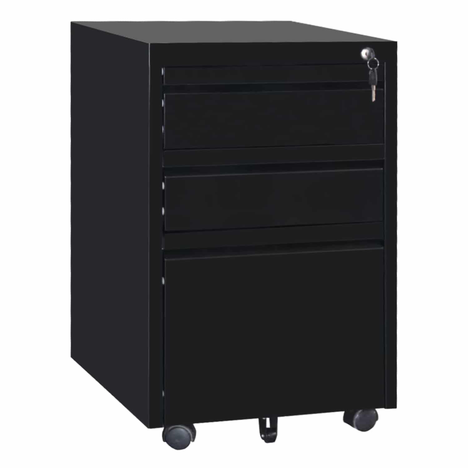 syrtariera-grafeioy-fb9663501-metalliki- ΣΥΡΤΑΡΙΕΡΑ ΓΡΑΦΕΙΟΥ SIDER HM6635.01 ΜΕΤΑΛΛΙΚΗ ΜΑΥΡΗ-3 ΣΥΡΤΑΡΙΑ ΜΕ ΚΛΕΙΔΙ 39x50x60Υεκ - Image 1